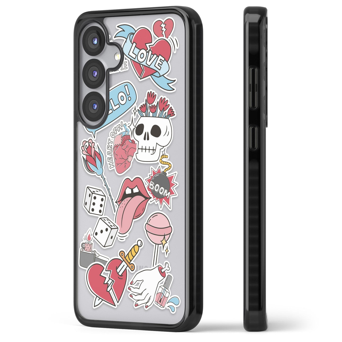 Autocollants Crâne et Fleurs