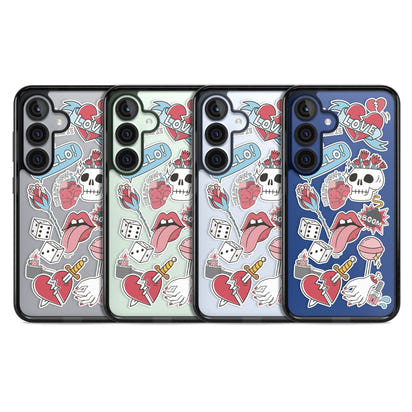 Autocollants Crâne et Fleurs