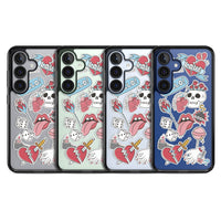 Autocollants Crâne et Fleurs