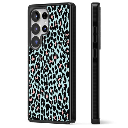 Leopardenmuster in Pastellblau und Rosa