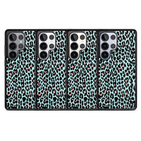 Leopardenmuster in Pastellblau und Rosa