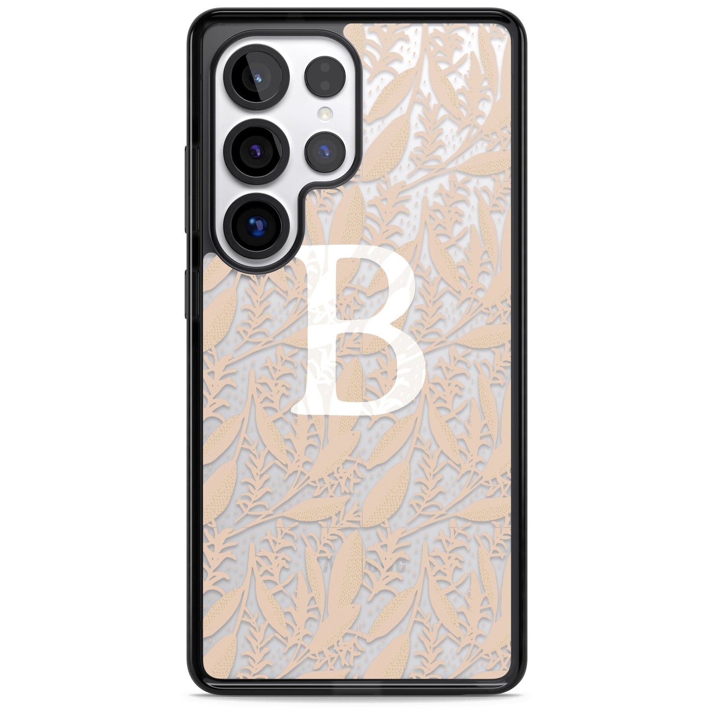 Monogramme personnalisé, motif floral abstrait subtil.