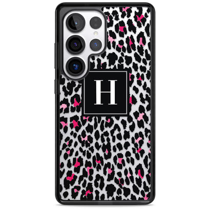 Personalised Clear Pink Leopard Monogram