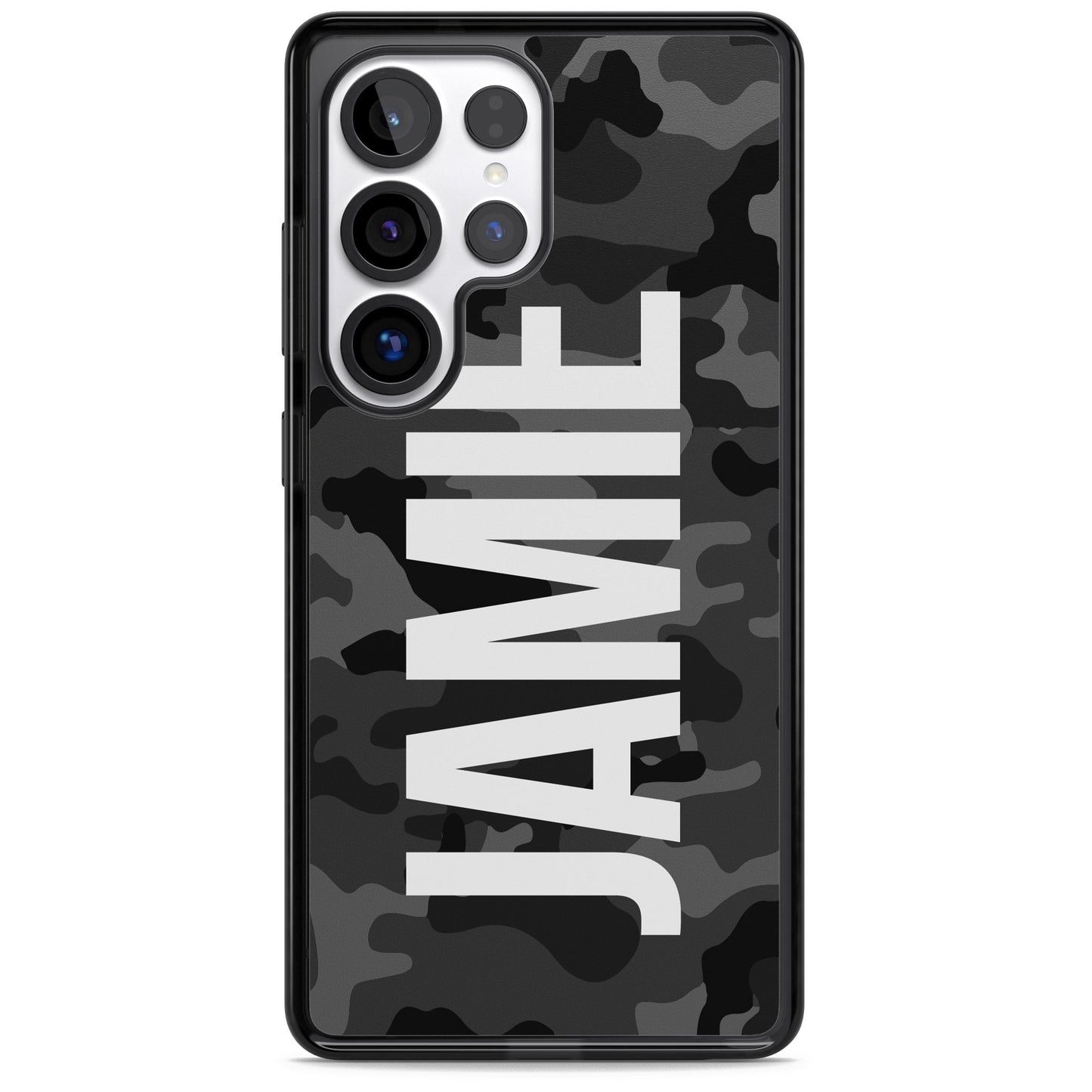 Personalised Black Camo Name Vertical