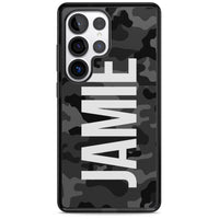 Personalised Black Camo Name Vertical