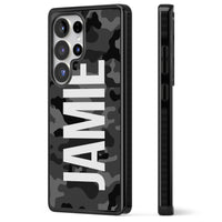 Personalised Black Camo Name Vertical