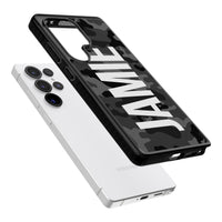 Personalised Black Camo Name Vertical