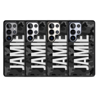 Personalised Black Camo Name Vertical