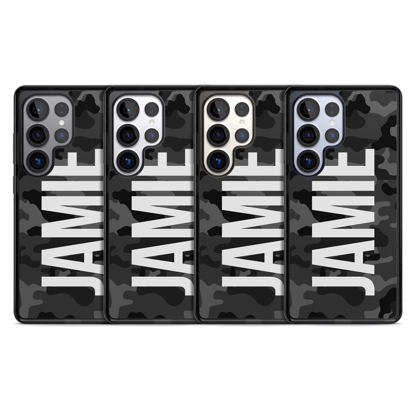 Personalised Black Camo Name Vertical