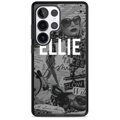 Personalisierte Vintage-Collage in Graustufen