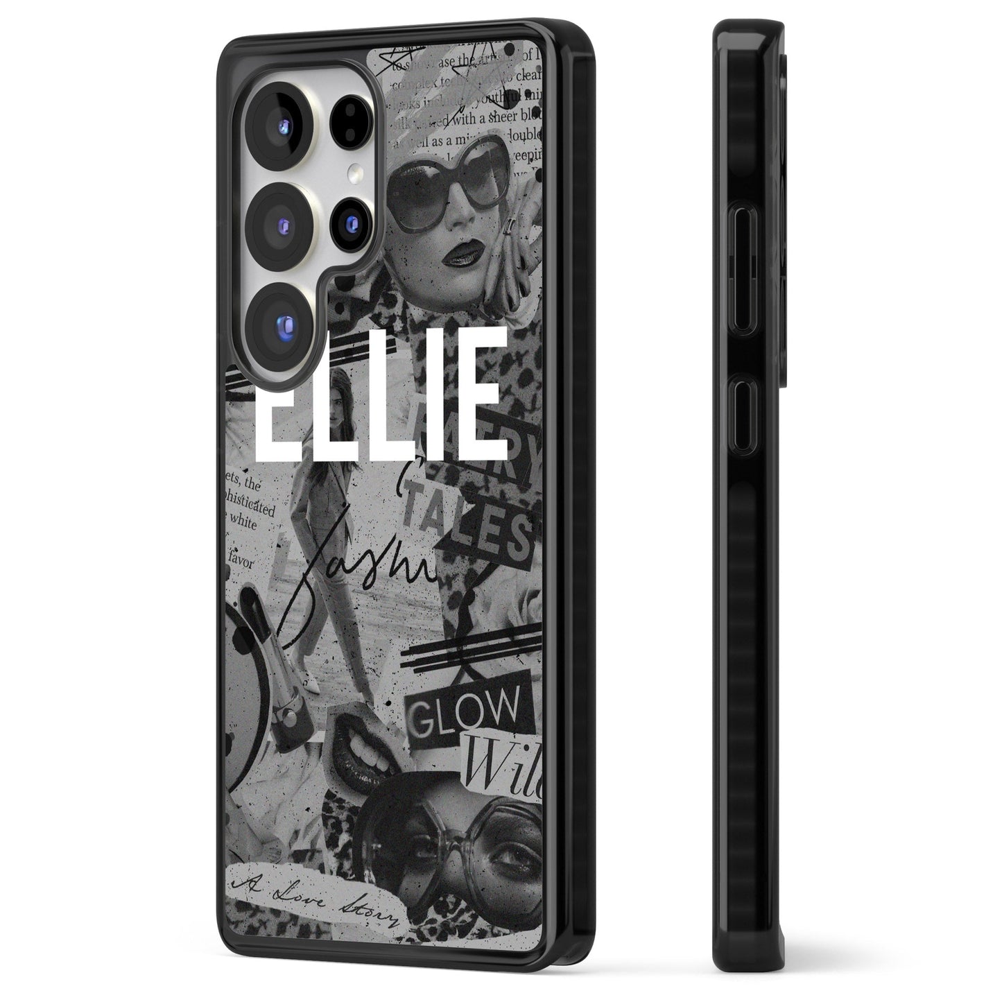 Personalisierte Vintage-Collage in Graustufen