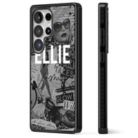 Personalisierte Vintage-Collage in Graustufen