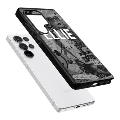 Personalisierte Vintage-Collage in Graustufen