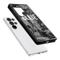 Personalisierte Vintage-Collage in Graustufen