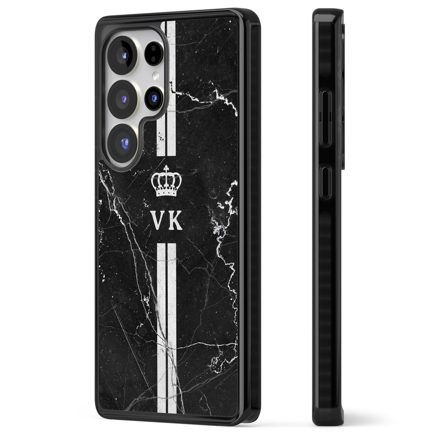 Personalised Black Marble Stripe Initials