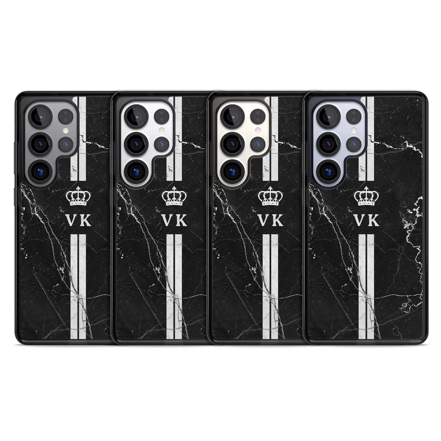 Personalised Black Marble Stripe Initials