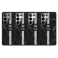 Personalised Black Marble Stripe Initials