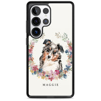 Personalised Australian Shepherd Floral Portrait