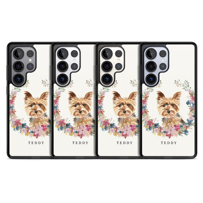 Personalised Yorkshire Terrier Floral Portrait