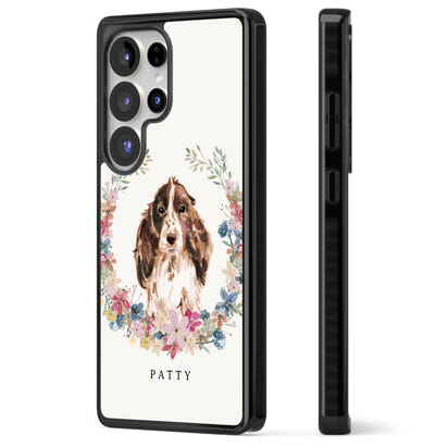 Personalised Cocker Spaniel Floral Portrait