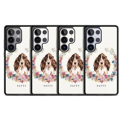 Personalised Cocker Spaniel Floral Portrait