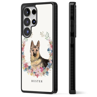 Personalised German Shepherd Floral Portrait