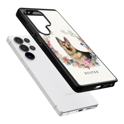 Personalised German Shepherd Floral Portrait