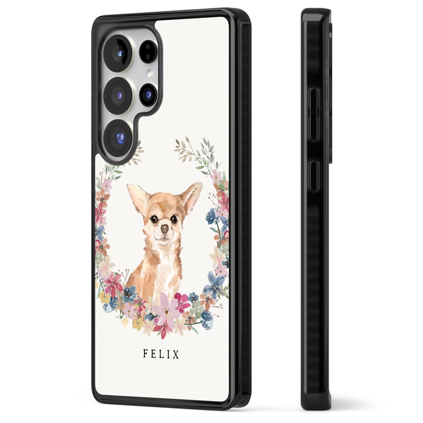 Personalised Chihuahua Floral Portrait