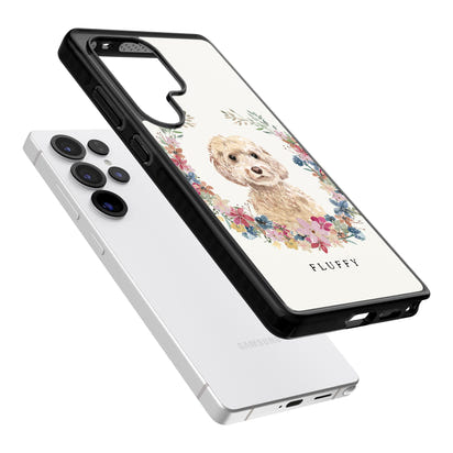 Personalised Champagne Cockapoo Floral Portrait