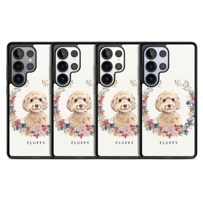 Personalised Champagne Cockapoo Floral Portrait