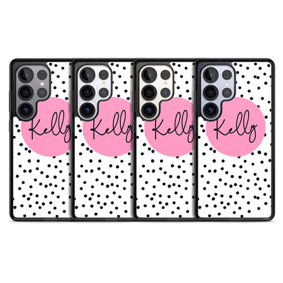 Personalised Pink Circle & Dots