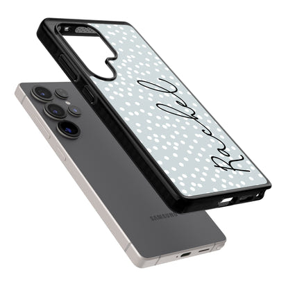 Écriture cursive verticale personnalisée et points