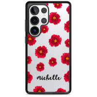 Personalised Red Peonies & Cursive