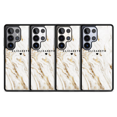 Personalised White & Gold Swirl Marble