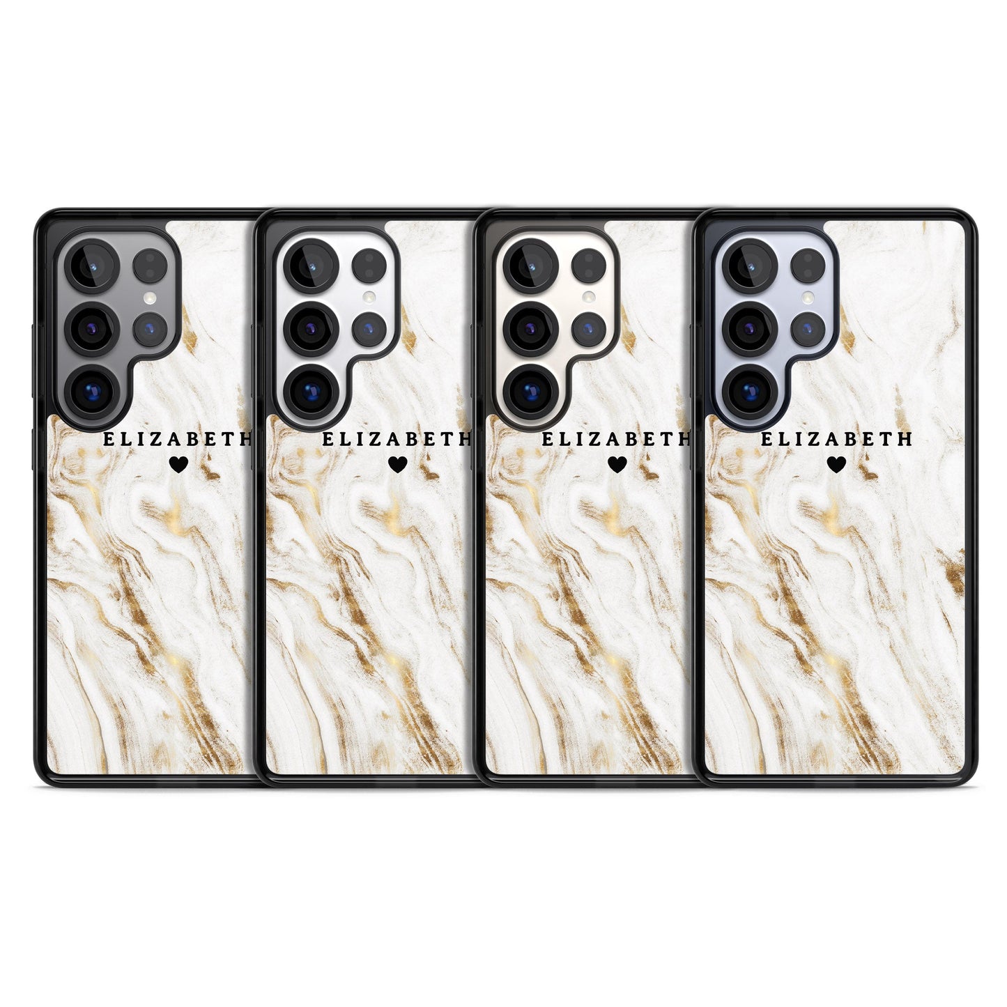 Personalised White & Gold Swirl Marble