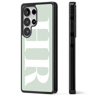 Lettres personnalisées blanches et vert d'eau