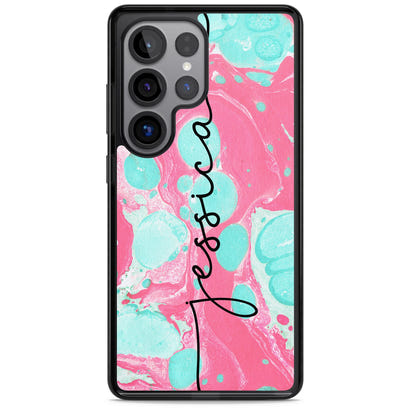 Personalised Turquoise & Pink Marbled