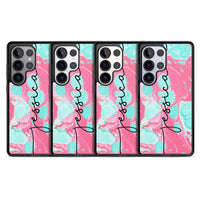 Personalised Turquoise & Pink Marbled