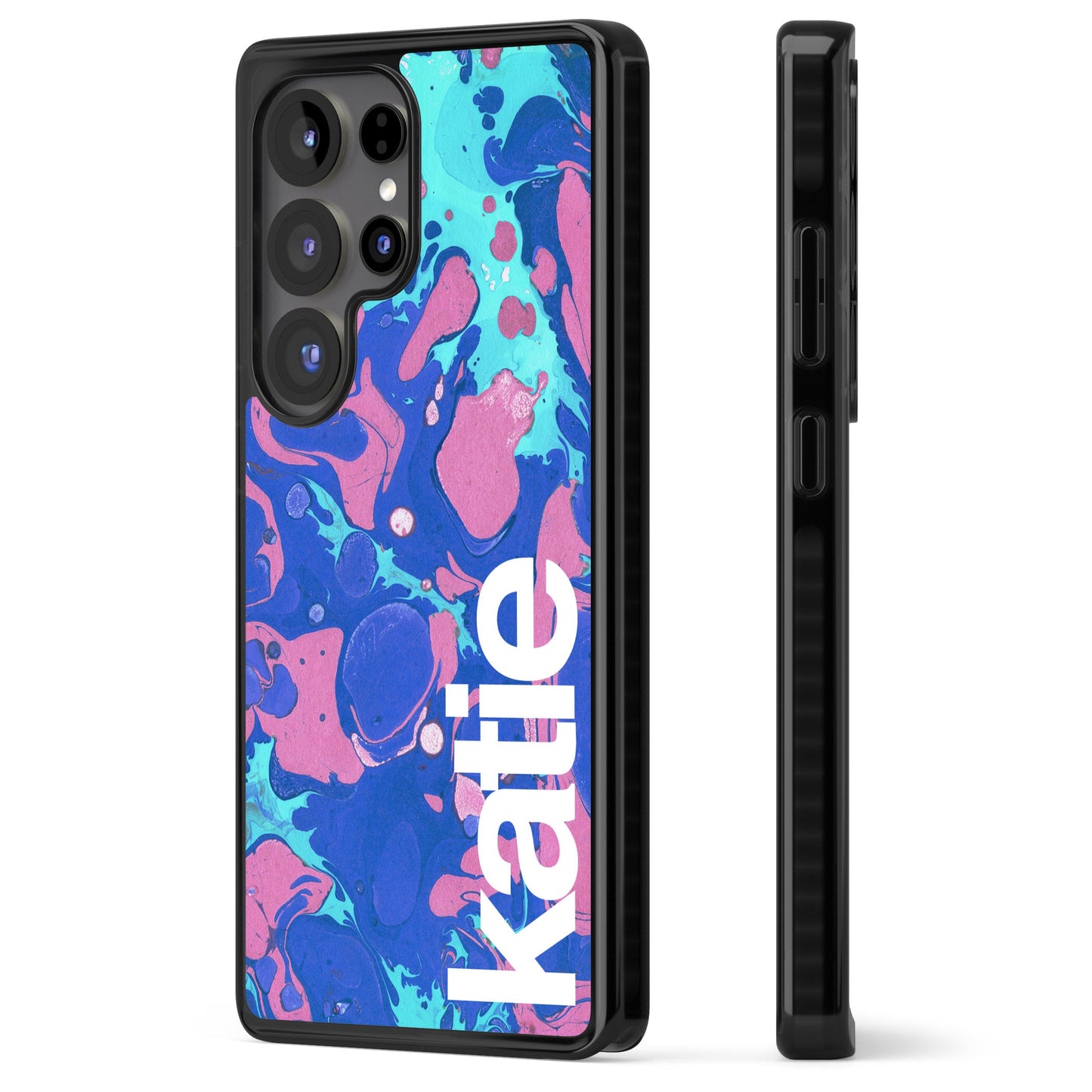 Personalisiertes marineblau-türkisfarbenes Marmor-Design