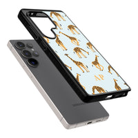 Personalisiertes Safari-Giraffenmuster auf Blau