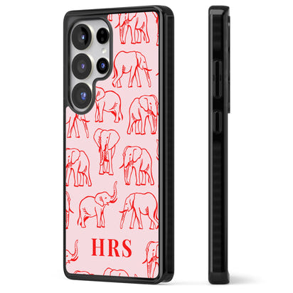 Personalised Red Elephant Outline