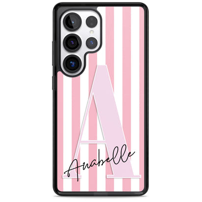 Personalised Pink Stripes & Monogram