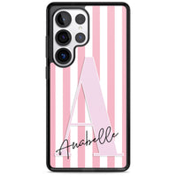 Personalised Pink Stripes & Monogram