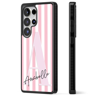 Personalised Pink Stripes & Monogram