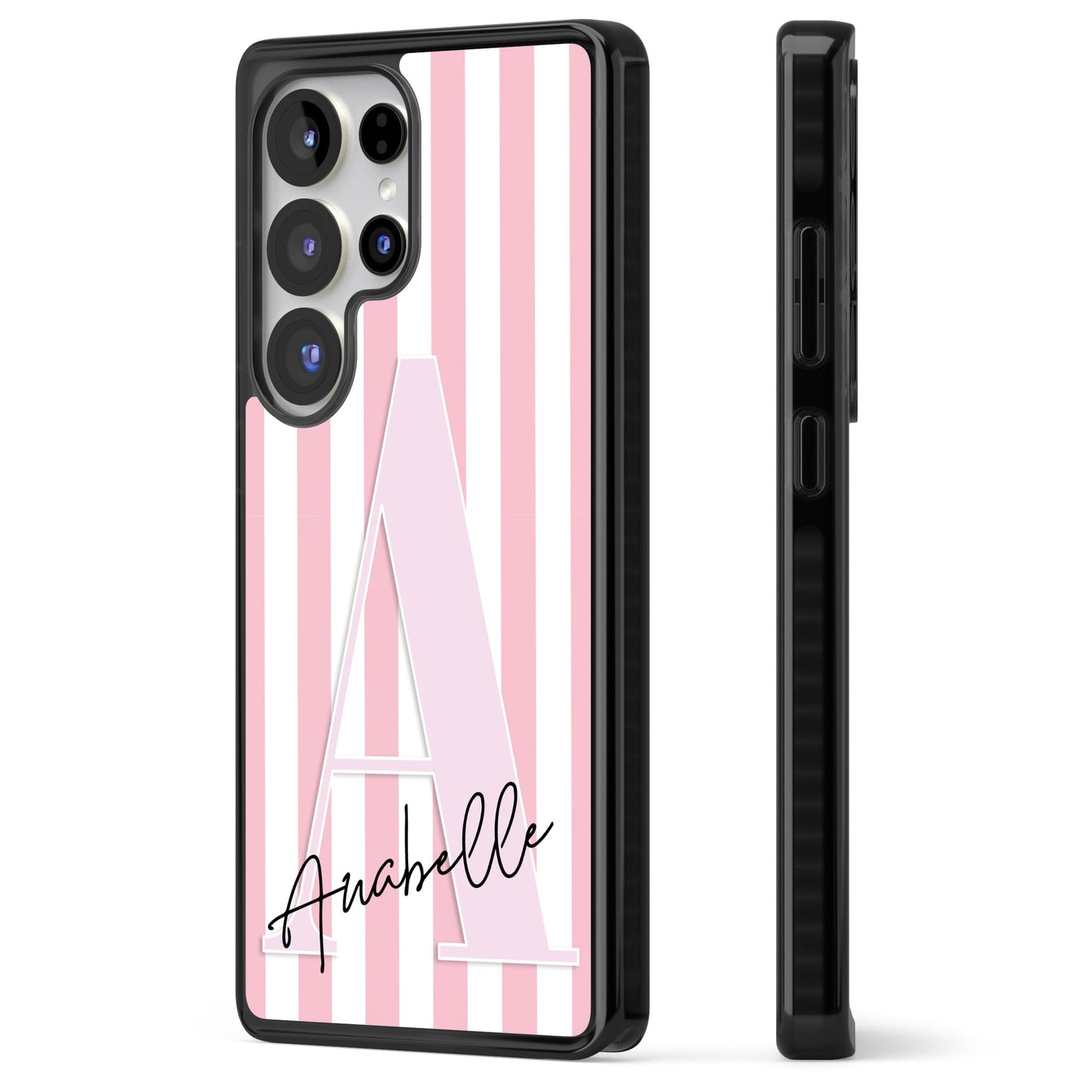 Personalised Pink Stripes & Monogram