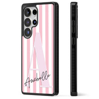 Personalised Pink Stripes & Monogram