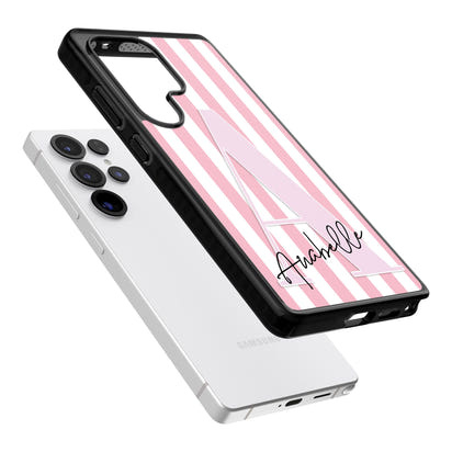 Personalised Pink Stripes & Monogram