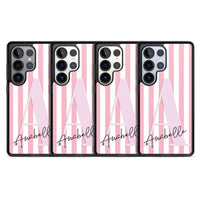 Personalised Pink Stripes & Monogram