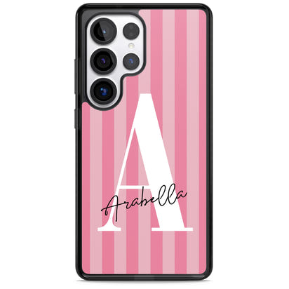 Personalised Pink Stripes Initial