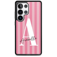 Personalised Pink Stripes Initial